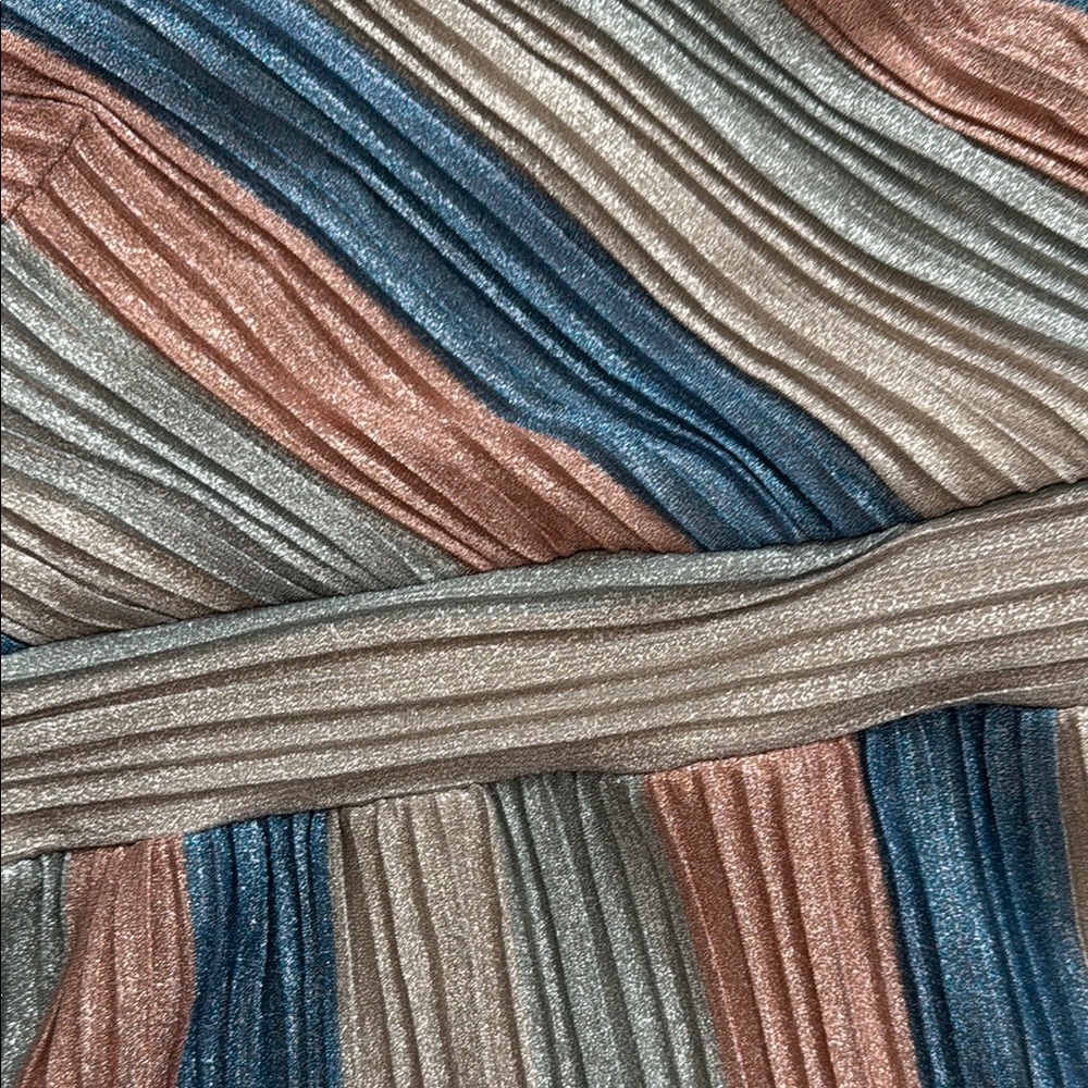 Striped Sleeveless Metallic Multicolor Dress size 14 NWT - Picture 3 of 8